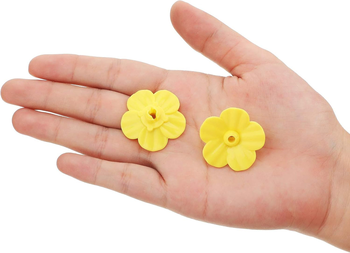 Patelai 16 Pieces Hummingbird Feeders Replacement Flowers, Feeding Ports Pet Bird Feeder Replacement Parts Bee Guards for Outdoors Hanging Hummingbird Feeder, Fit in 7 mm/ 0.28" Holes(Yellow)