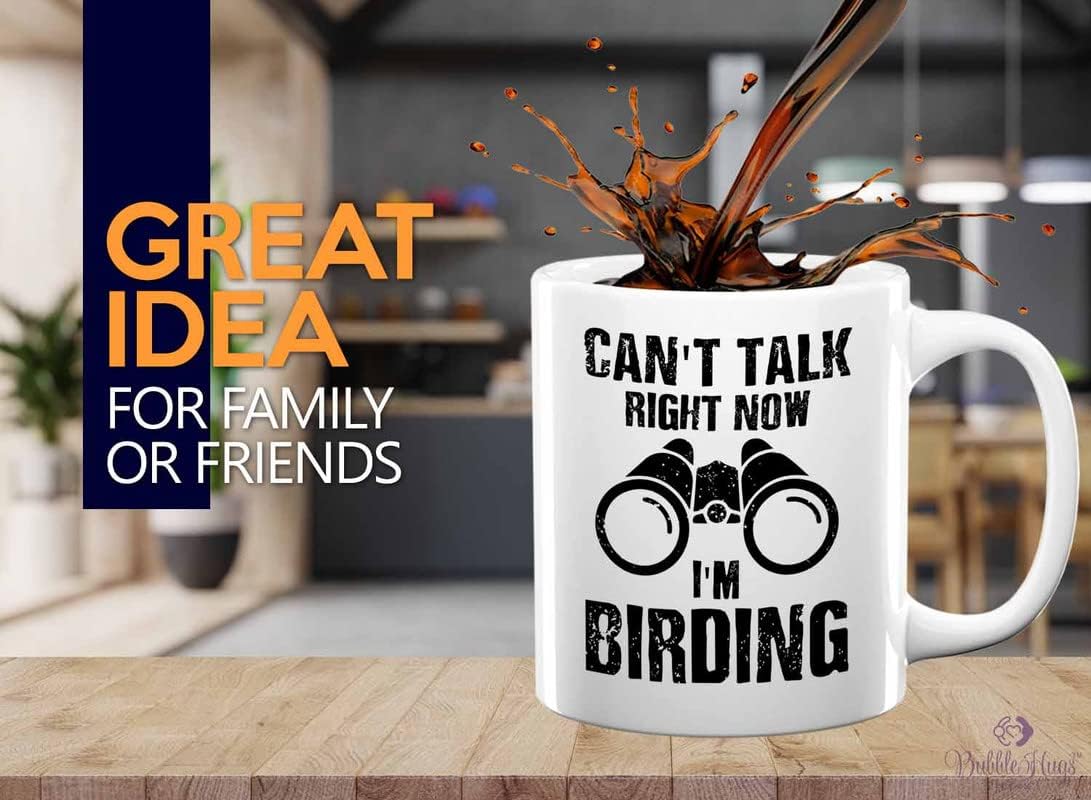 Bird Lover Coffee Mug 11oz White - Can't talk right now - Hummingbird 