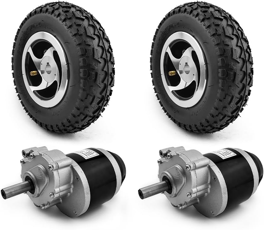 Dual 9 Inch Wheel 120RPM 24V 700W Carry Garden Lawn Mower Tool Cart Brushed Gear Motor Kit (9inch no controller)