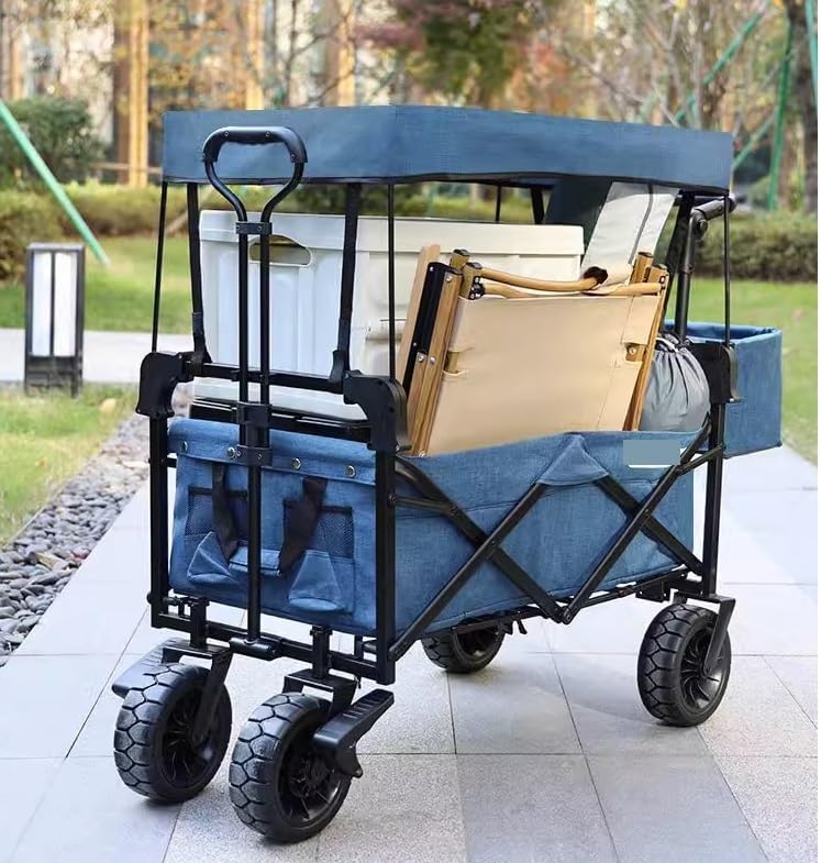 Collapsible Wagon Cart with Wheels Foldable Folding Wagons Carts Silen