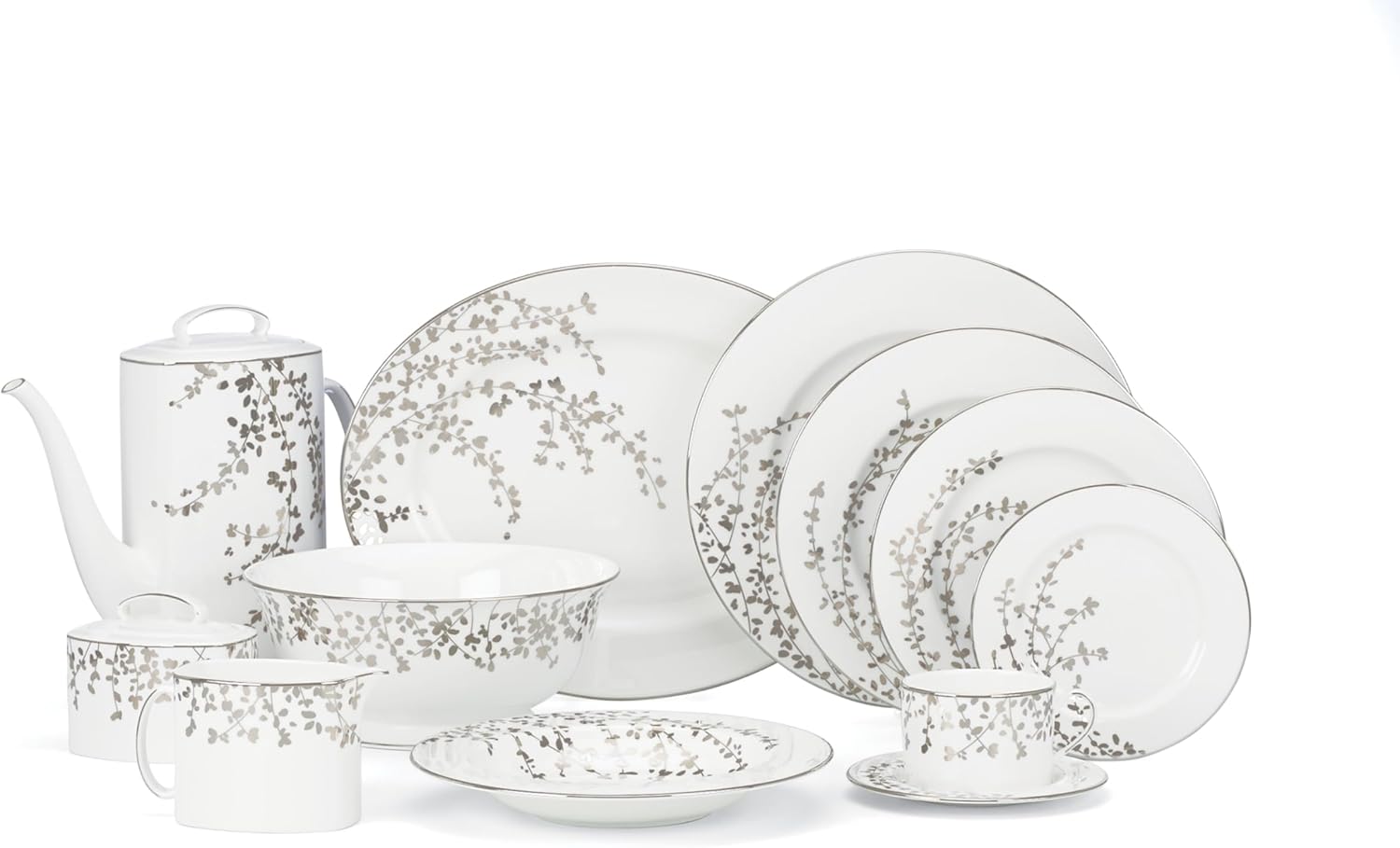 Kate Spade New York Gardner Street Platinum 5-Piece Place Setting, 4.2