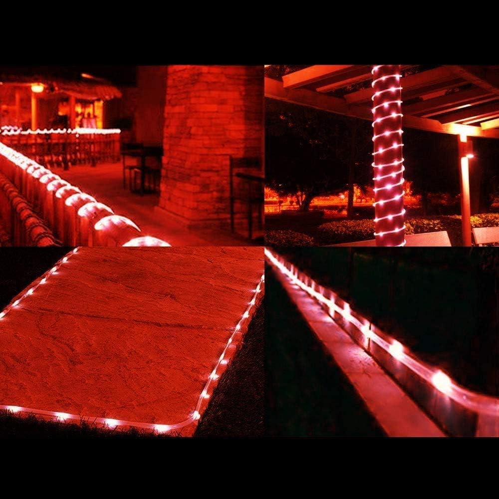 Solar Rope Lights, 200 LEDs 72ft Waterproof Solar Rope Lights with Copper Wire, Solar Garden Lights for Yard, Patio, Path, Tree, Holiday and Party Decorative (red)