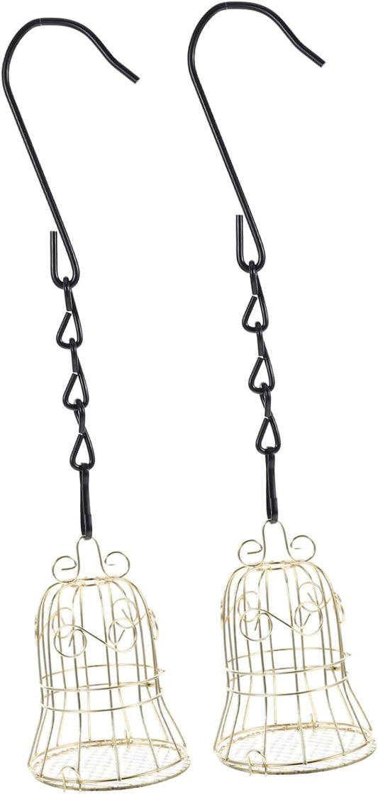Milisten 2pcs Outdoor Bird Feeders Sturdy Wire Frame for Garden and Backyard Versatile Hanging Hummingbird Feeders for Various Bird Food Types