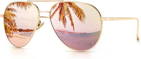 SUNGAIT Women's Lightweight Oversized Aviator Sunglasses - Classic Sty