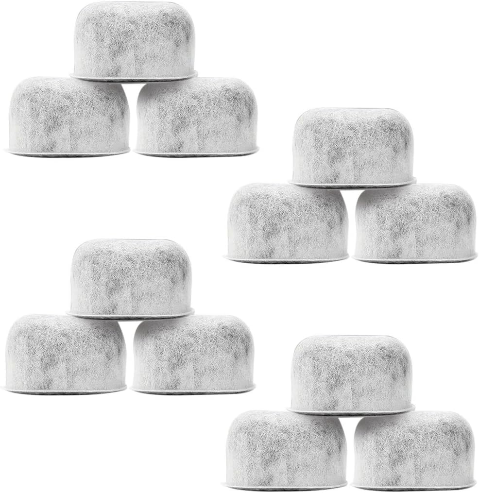 BRENSTEN Pack of 12 Replacement Charcoal Water Filters for Keurig Brewers - Keurig Compatible Water Filter Cartridges Universal Fit (NOT CUISINART) for Keurig 2.0 & 1.0 Coffee Makers