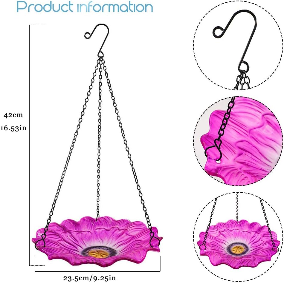 Hanging Tray Bird Feeders for Outside, Flower Shape Bird Feeder Tray, 