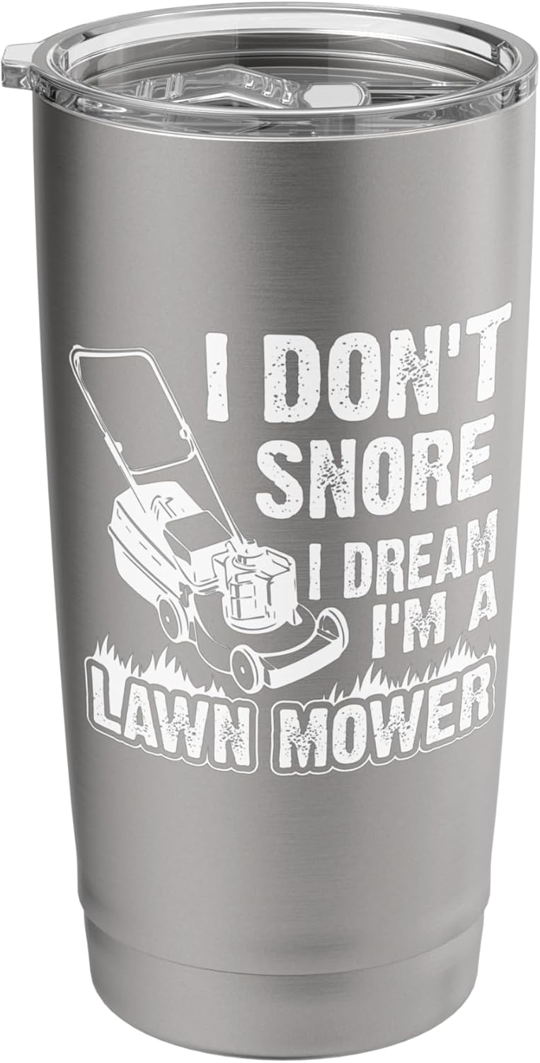 Lawn Mower Novelty For Men Women Kids Landscaper Lawn Mowing Stainless Steel Insulated Tumbler