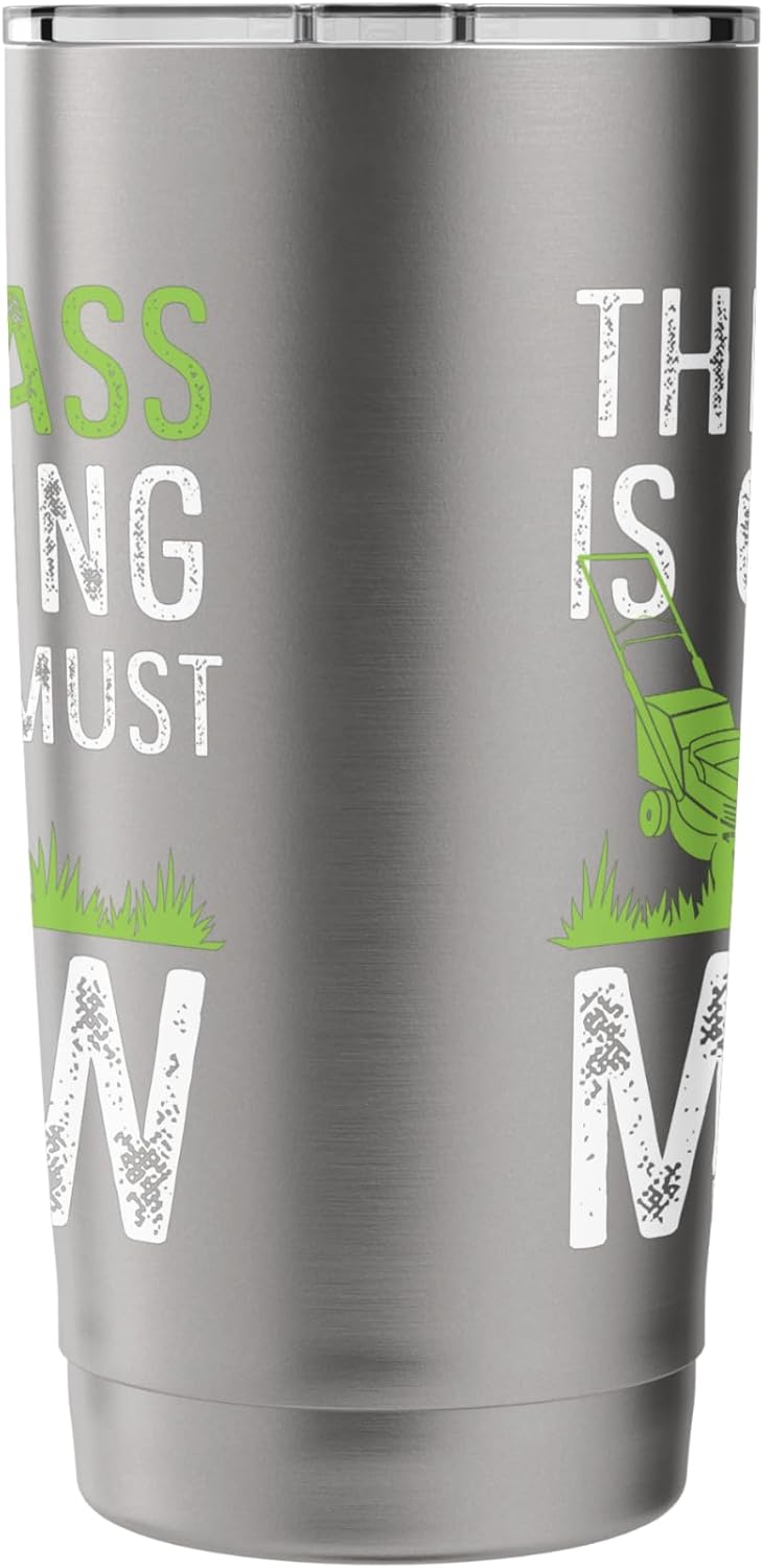Lawn Care Shirt The Grass Is Calling I Must Go Lawn Mowing Stainless Steel Insulated Tumbler