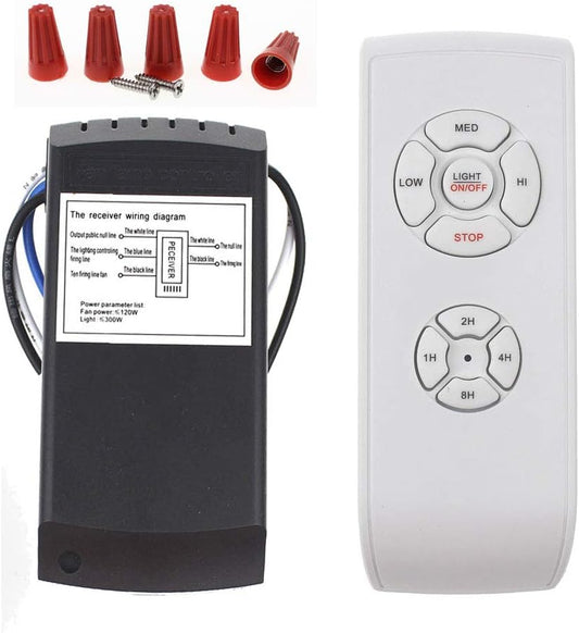 LPHUMEX Universal Ceiling Fan Remote Control Kit, 3-in-1 AC Motor Ceiling Fan Light Timing & Speed Remote, for Hunter/Harbor Breeze/Westinghouse/Honeywell/Other Ceiling Fan lamp