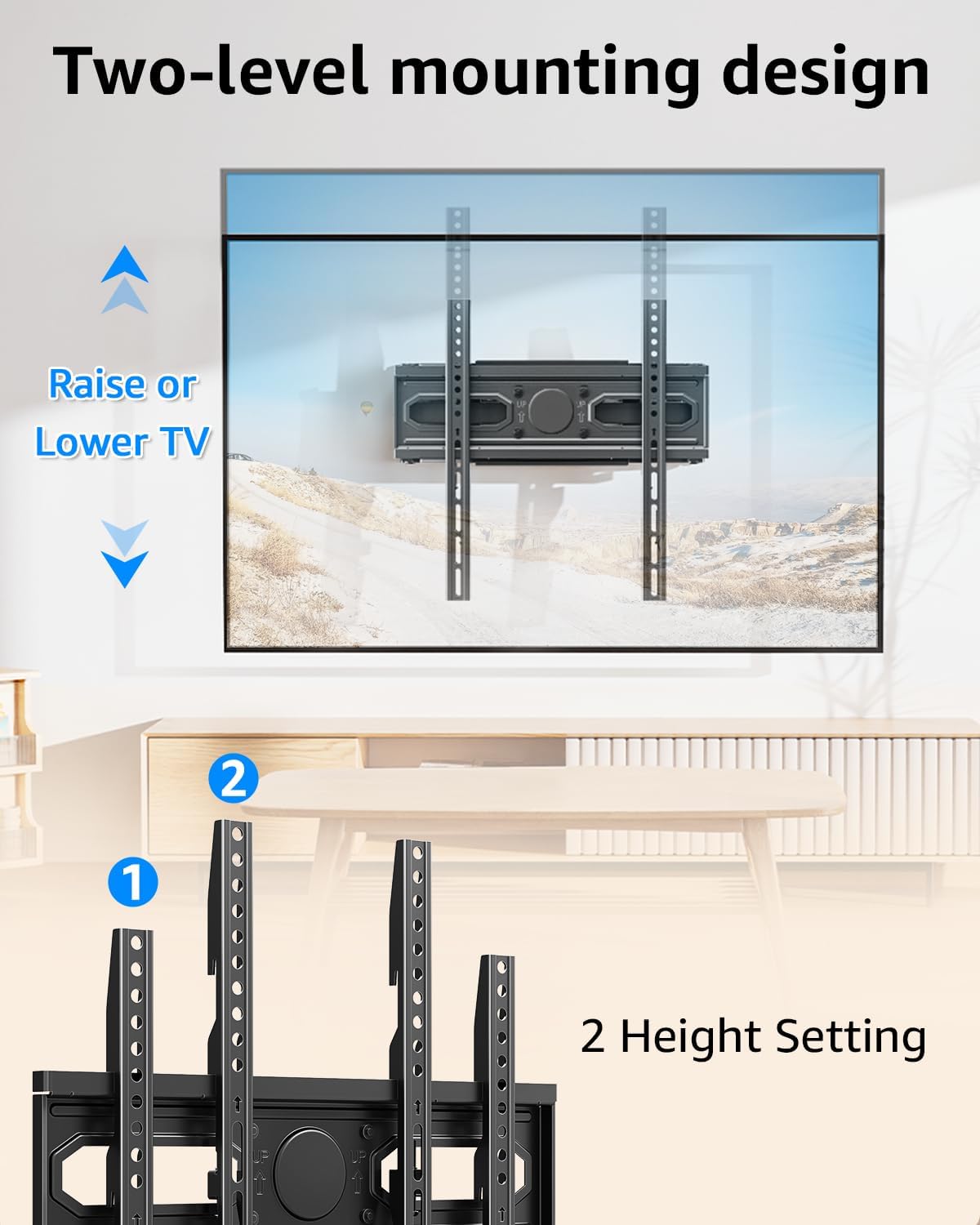 EconoMe TV Wall Mount for Most 32-65 inch Flat Screen/LED/4K TVs, TV M