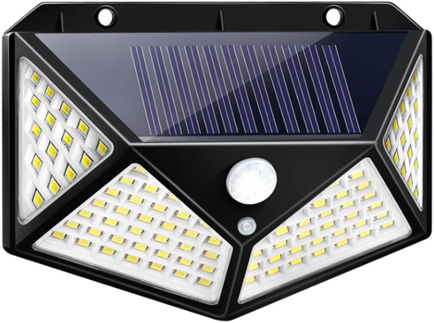 Wall Light Solar Light Outdoor Solar Lamp with Motion Solar LED Light Waterproof Sunlight Powered for Garden Decoration (Size : 4 Piece 102 LEDs) (1 Piece 100 LEDs)