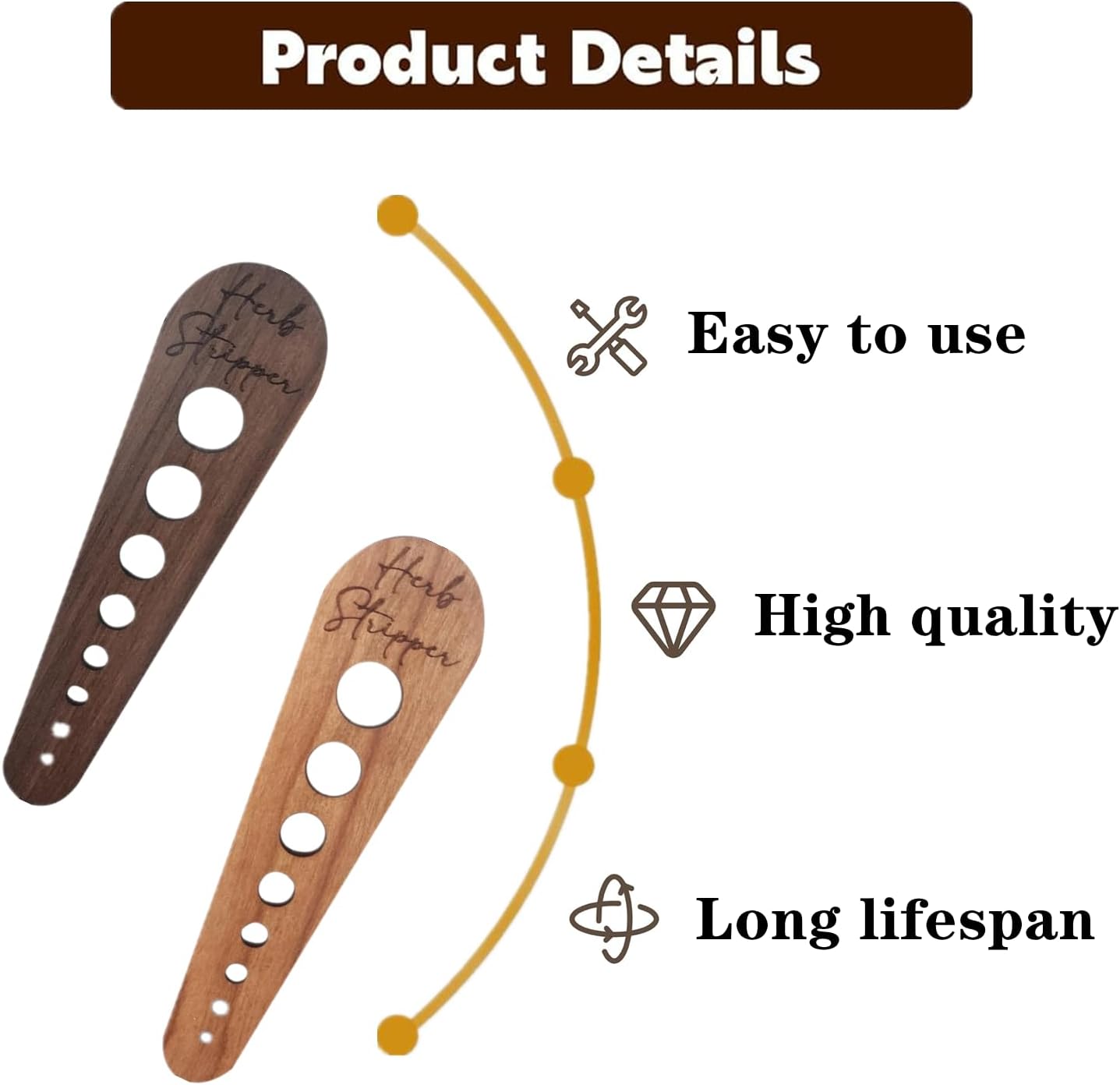 2 Pcs Herb Stripper Tool Professional Wooden Leaf Stripper Tool for Ho