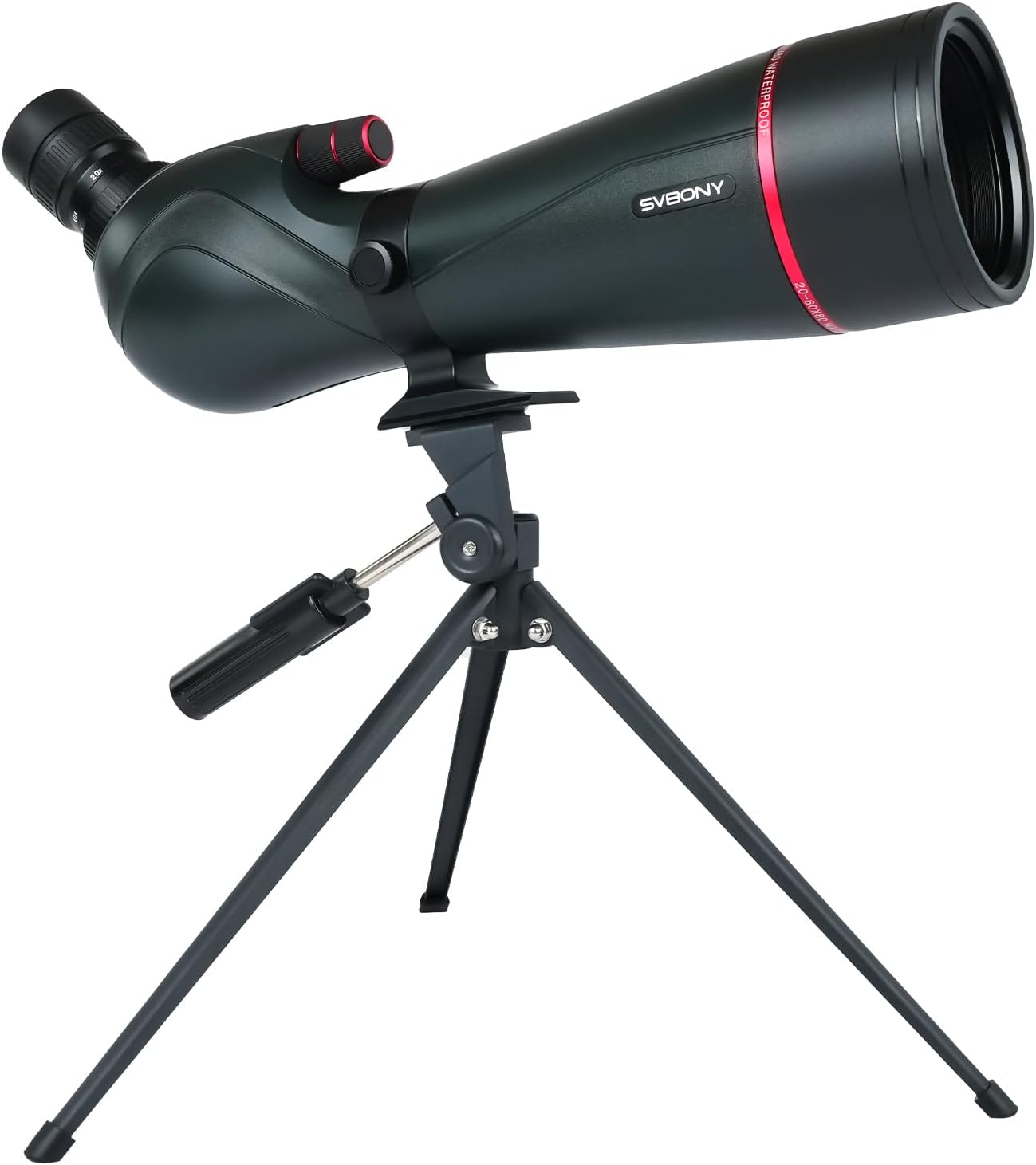 SVBONY SV406 20-60x80 Spotting Scope with Tripod, HD Optical System with BAK4 Prism, Waterproof & Fogproof, 1.25'' Removable Eyepiece, Spotting Scopes for Target Shooting, Bird Watching