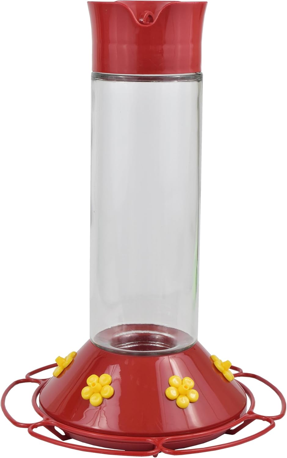 Perky-Pet 209B-1SR Glass Hummingbird Feeders for Outdoors Hanging - 30 fl oz Nectar Capacity - Ant & Bee Guarded Red Bird Feeder