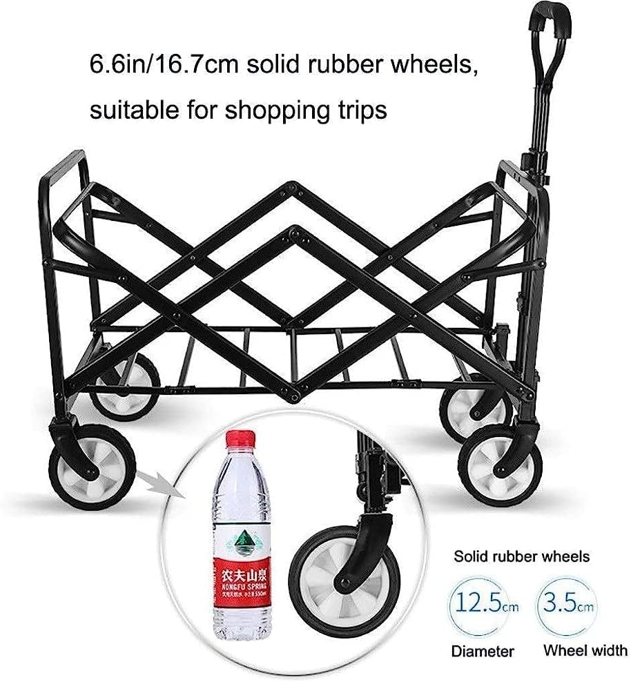 Handcart, Shopping Cart Folding Portable Trolley Cart, Multifunction G