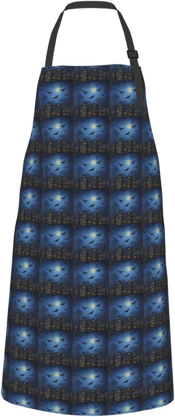 YANYU Night Sky Print 28x33 In Kitchen Apron Stylish Chef Apron with P