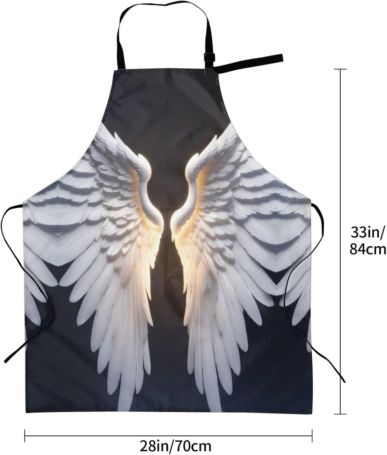 Angel Wing print Waterproof chef's apron with pocket apron for kitchen cooking baking barbecue and gardening