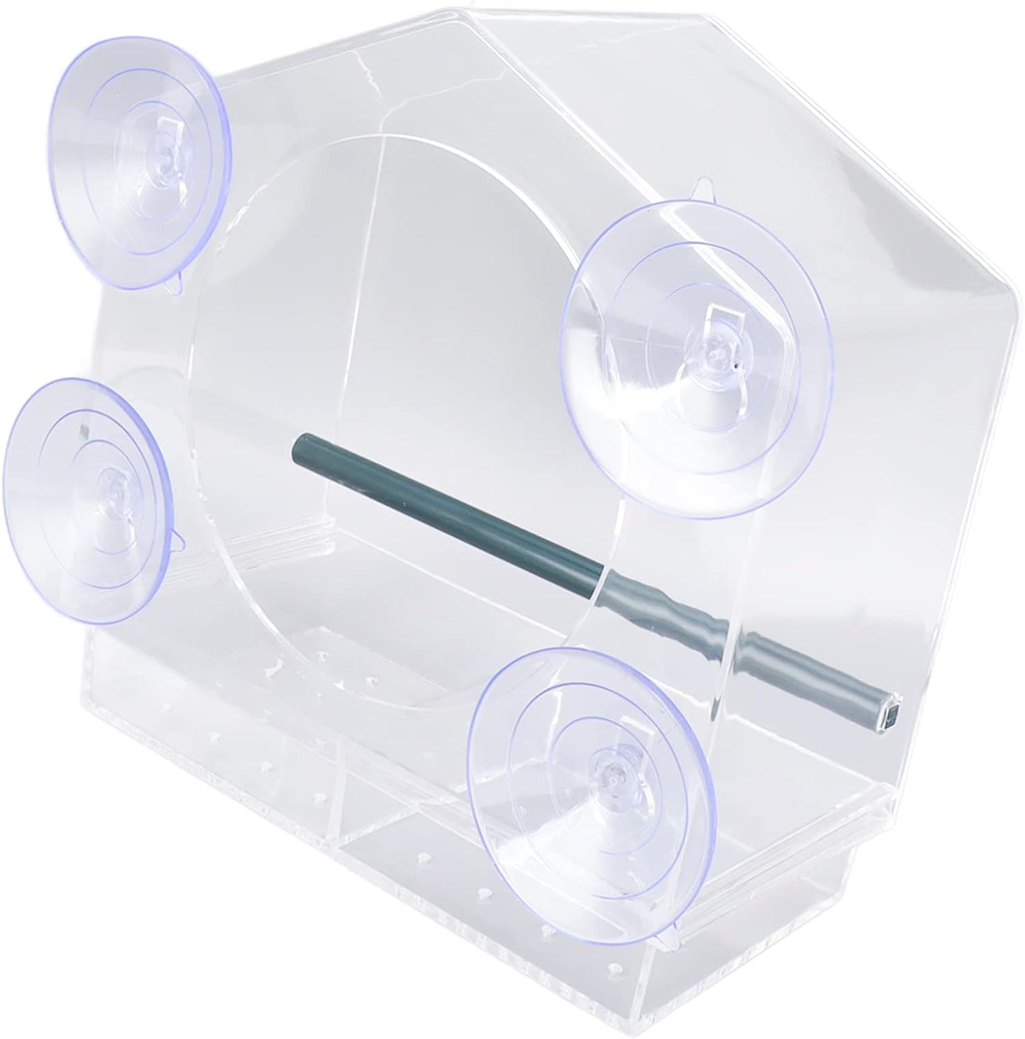 Pilipane Clear Acrylic Window Bird Feeder, Transparent Bird House with 4 Strong Suction Cups