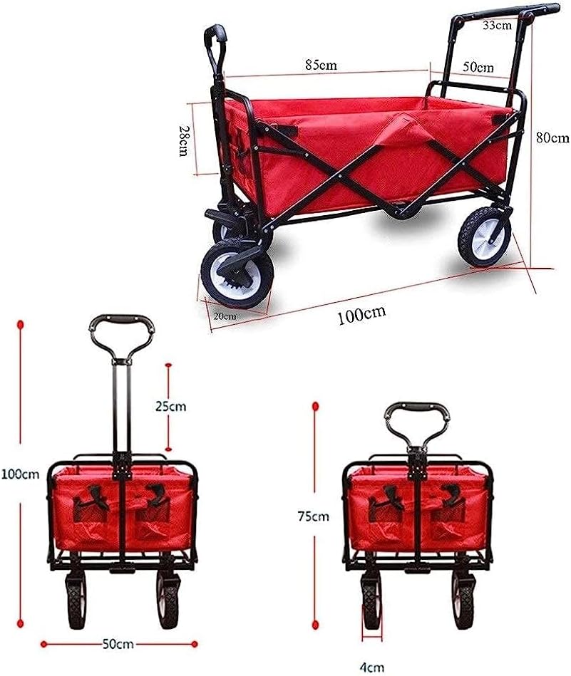 Handcart, Heavy Duty Foldable Garden Trolley Garden Cart Beach Wagon Folding Wagon Foldable Pull Wagon Hand Cart Folding Cart Wagon Truck Wheelbarrow/a