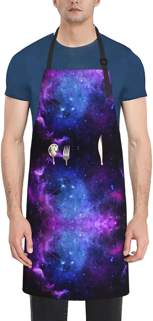 Universe Galaxy Star Space Print 28x33 In Adult Kitchen Apron with Poc