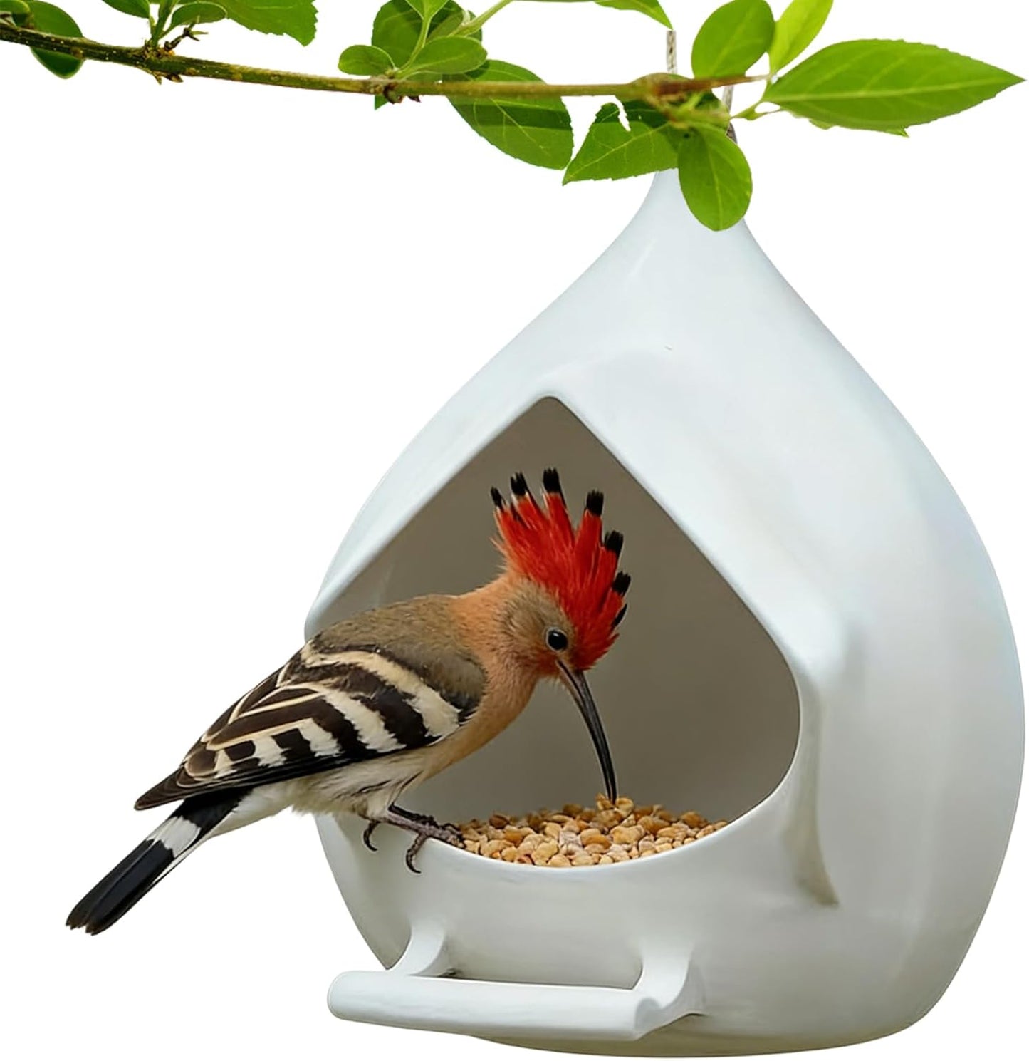 Bird Feeder Station - Rainproof Feeding Dispenser, Hangable Bird Feeder, Sturdy Outdoor Wildlife Feed, Easy Refill Garden Accessory, Backyard Patio Lawn Birdwatching Necessary 4.3x5.2x4.9 Inches