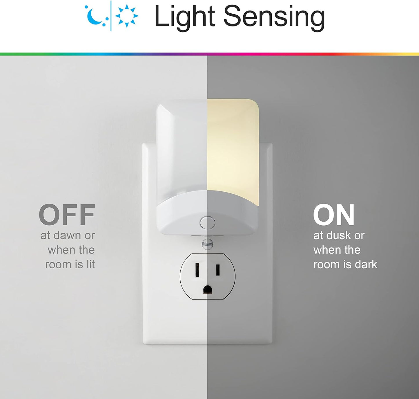 GE Color Changing LED Night Light for Kids, Dusk to Dawn Sensor, Home Decor Apartment Essentials, Wall Lights for Bedroom, Ambient Lighting, Nightlights Plug in, 1 Pack, 34693