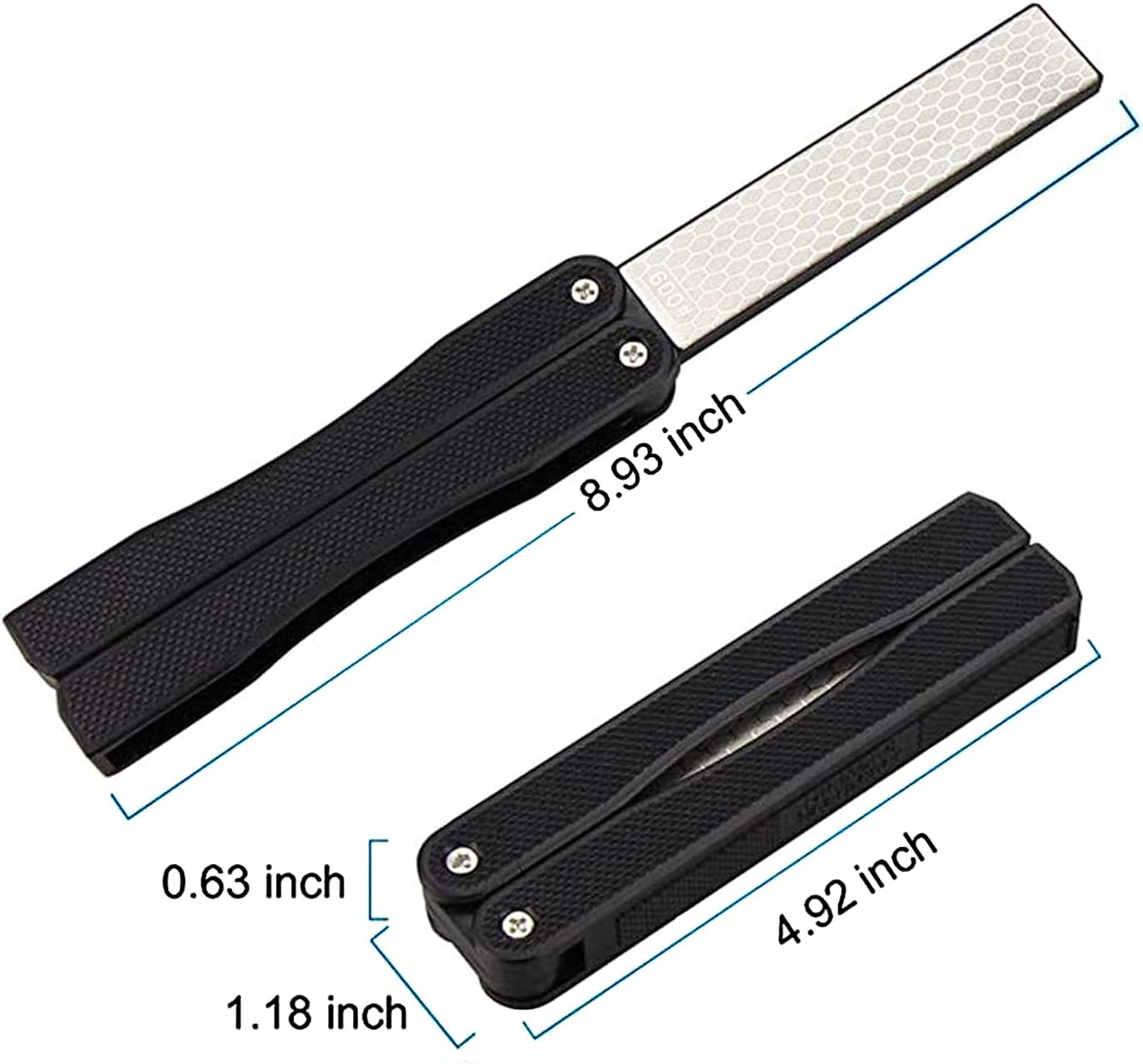 5" Diamond Pocket Sharpener Folding Knife Garden Tools Sharpening 400/600 Grit Double Sided