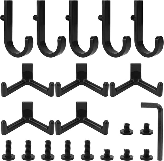 21pcs Tool Storage Hooks, Black Shed Tool Accessories Plastic J/Y Hook