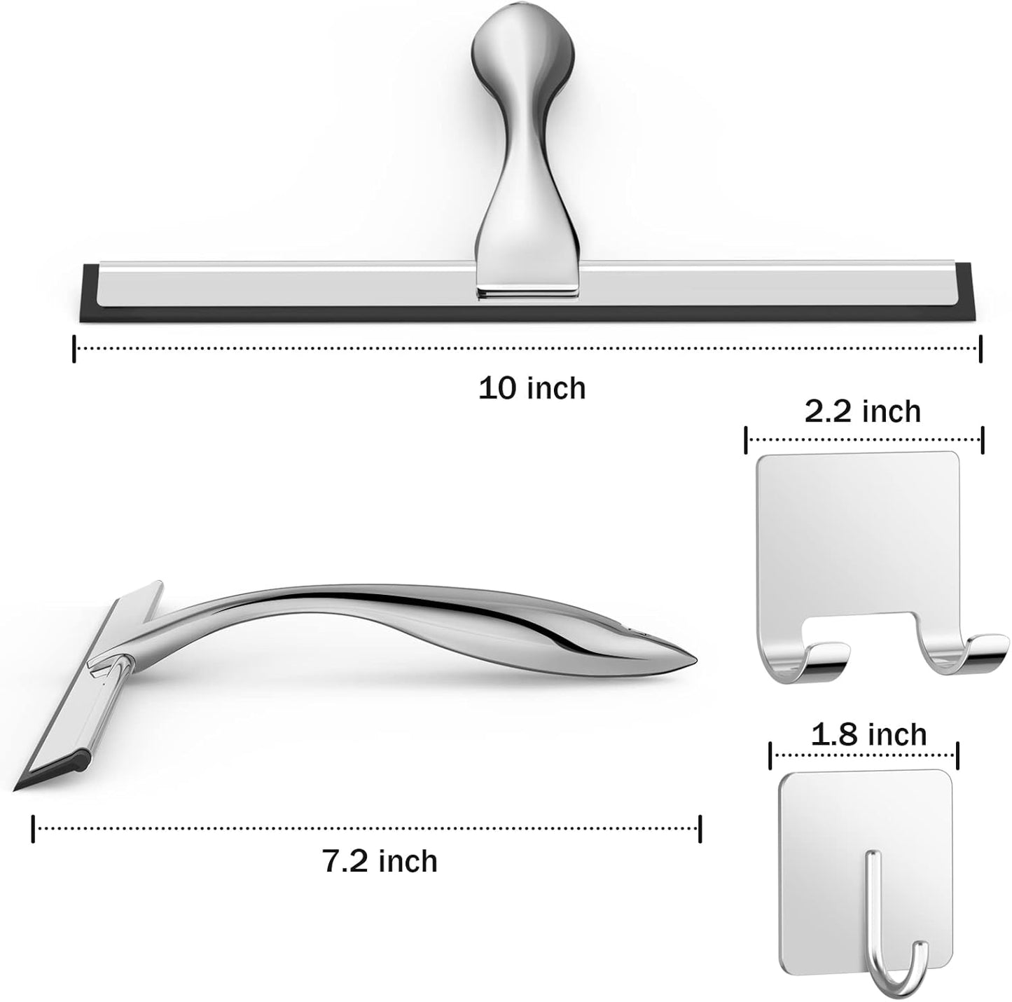 All-Purpose Stainless Steel Shower Squeegee for Shower Glass Door with