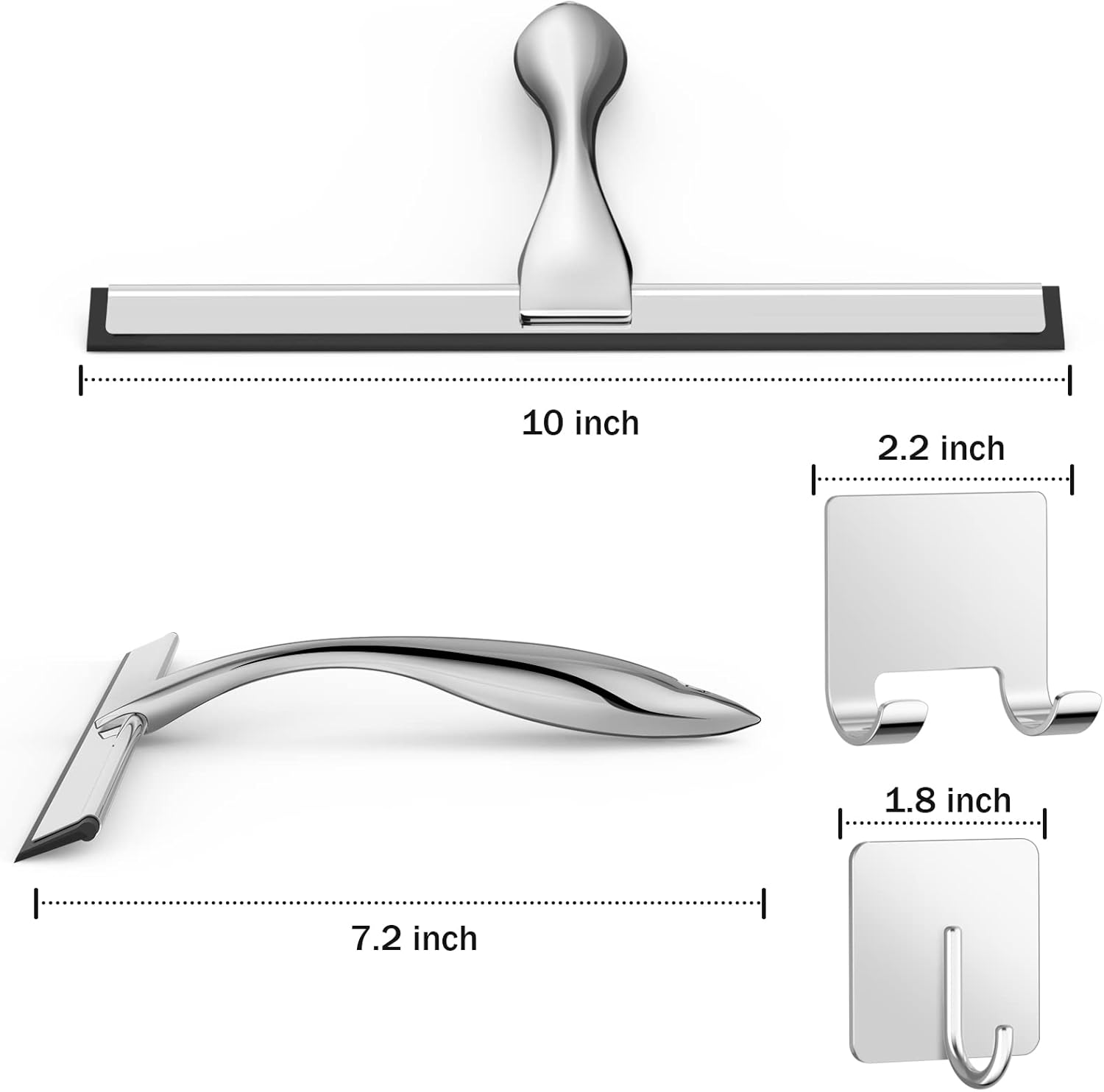 All-Purpose Stainless Steel Shower Squeegee for Shower Glass Door with