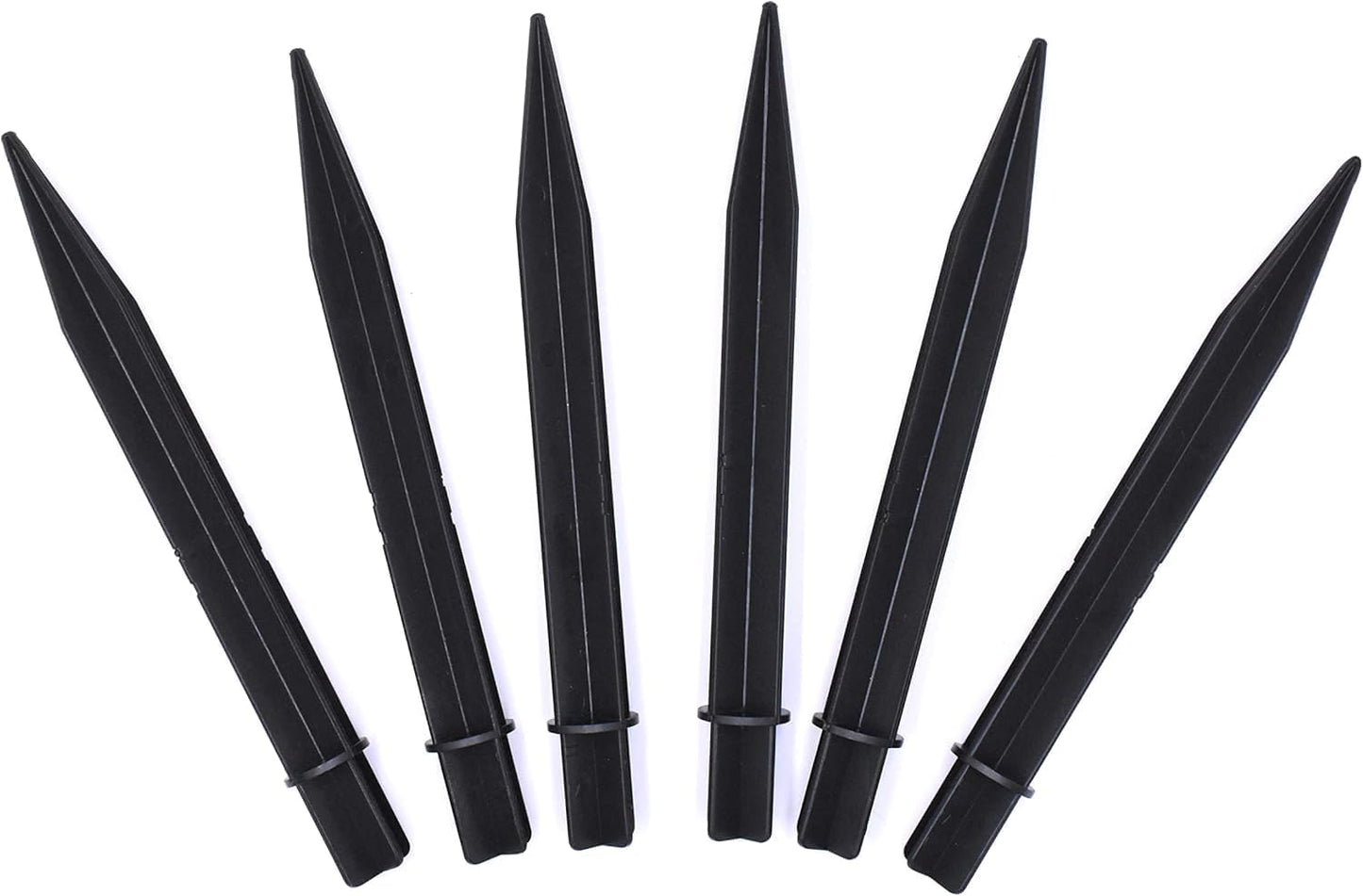 6Pcs 8.25 Inch Plastic Reinforced Ground Spikes, Solar Lights Spikes, ABS Plastic Lights Replacement Stakes, Ideal for Solar Pathway Lights Garden Lights Torch Lights