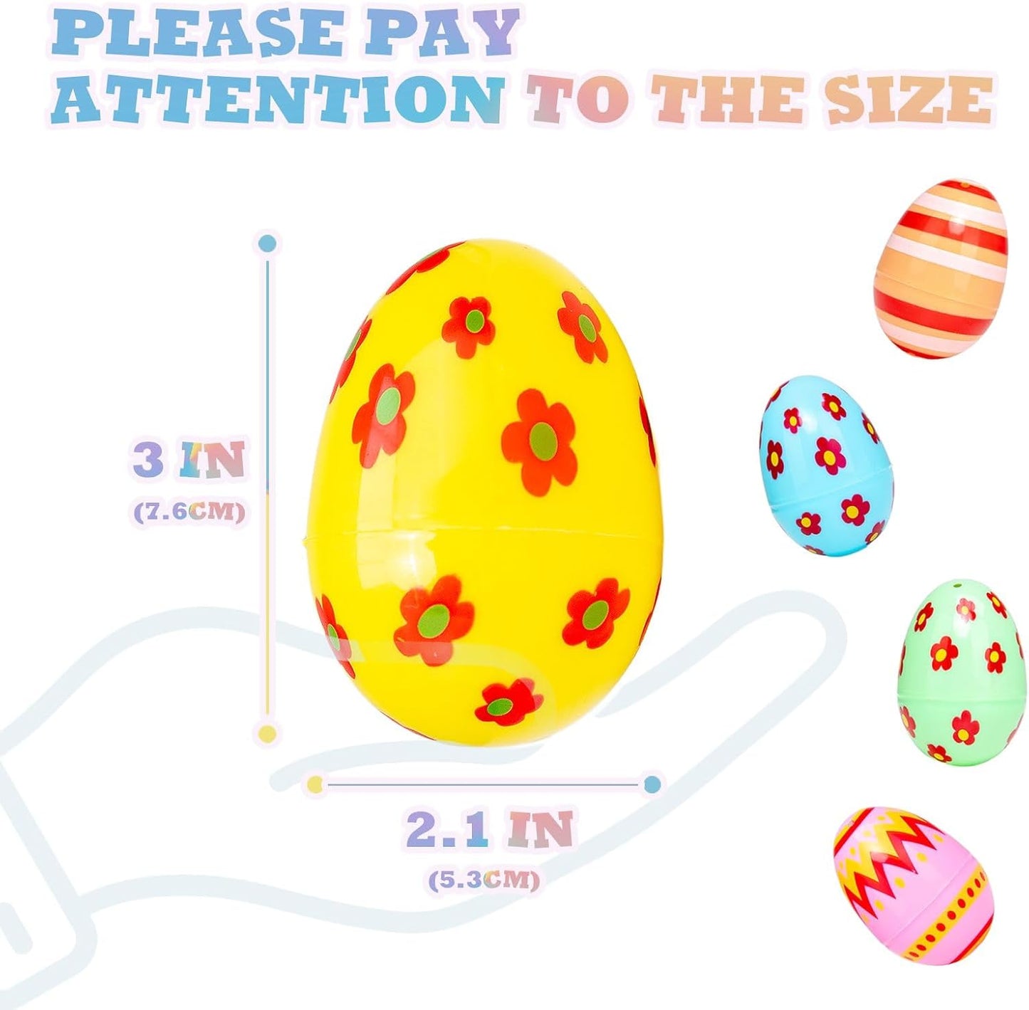 3 Inch Jumbo Plastic Easter Eggs 30 Pack - Premium Colorful Fillable Empty Easter Eggs Bulks for Easter Basket Fillers Egg Hunt, Classroom Prize Supplies, Filling Treats and Party Favor
