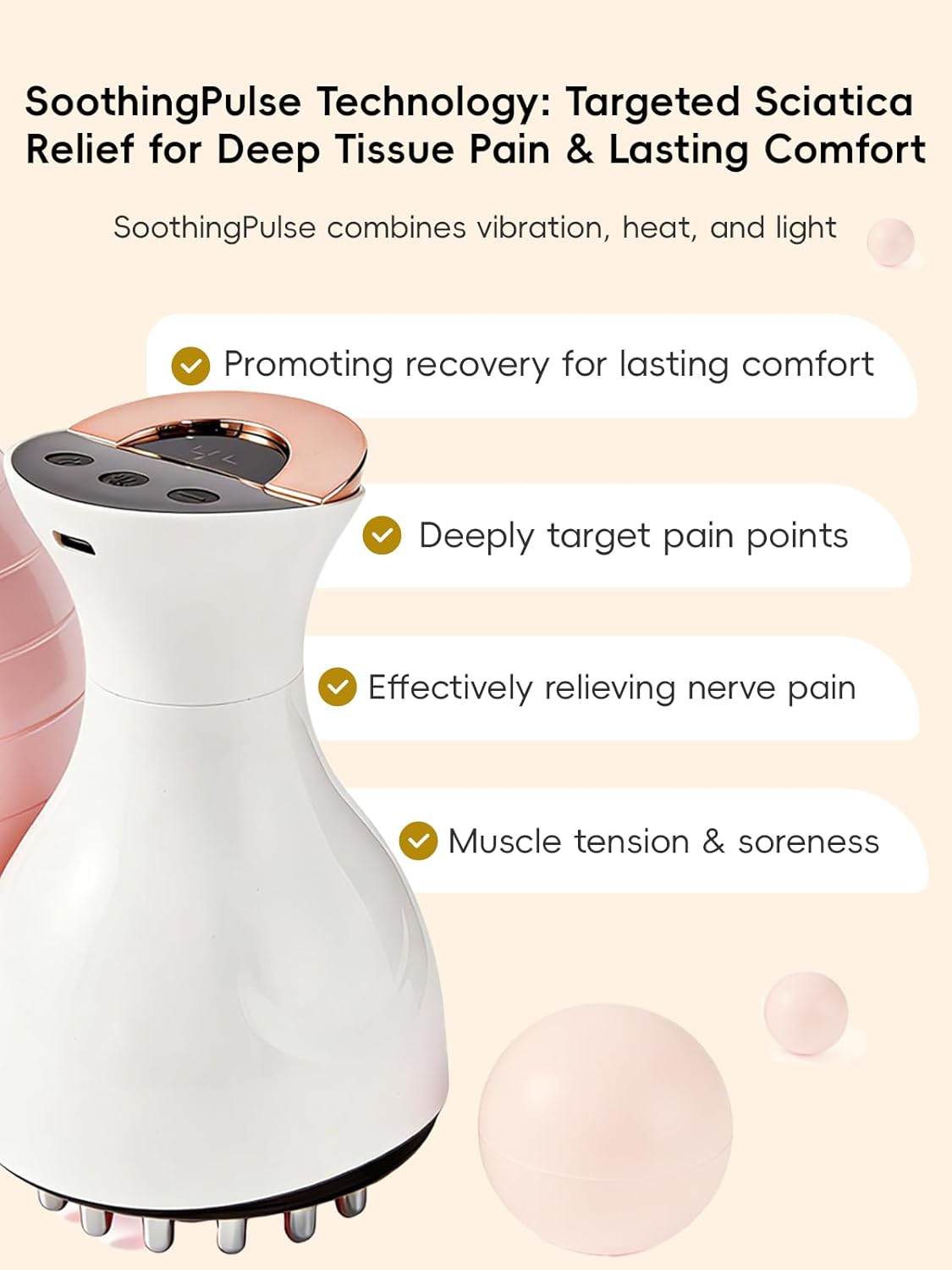 Sciatica Pain Relief Devices – Deep Tissue Massager with Multi-Mode Te