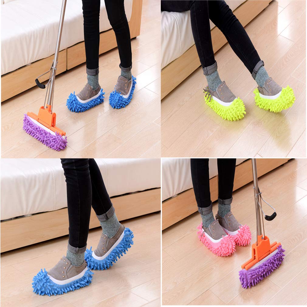 Mop Slippers Shoes 5 Pairs (10 Pieces) - Microfiber Cleaning House Mop