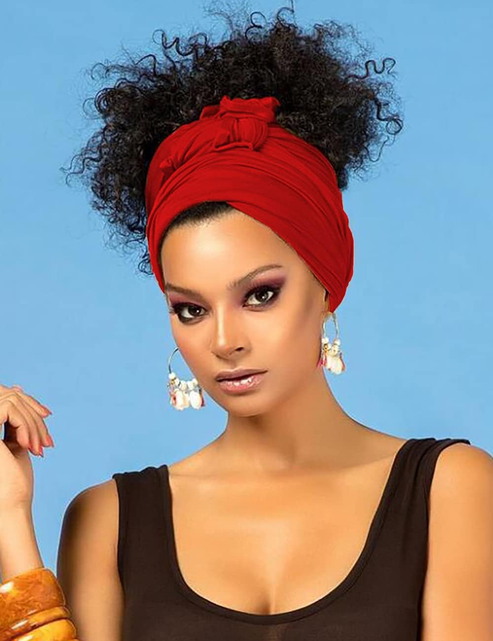 Harewom Head Wraps for Black Women Stretch Head Scarf Long African Hai