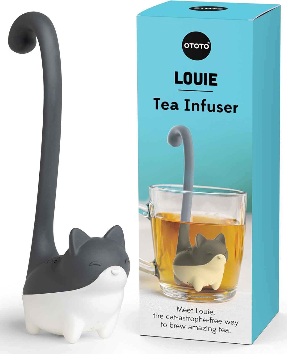 OTOTO Louie Cat Tea Infuser - Cats Loose Leaf Steeper & Diffuser, Tea 
