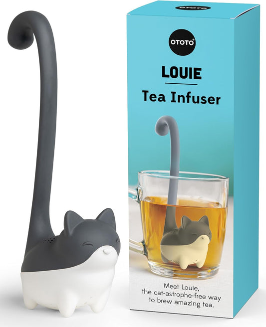 OTOTO Louie Cat Tea Infuser - Cats Loose Leaf Steeper & Diffuser, Tea 