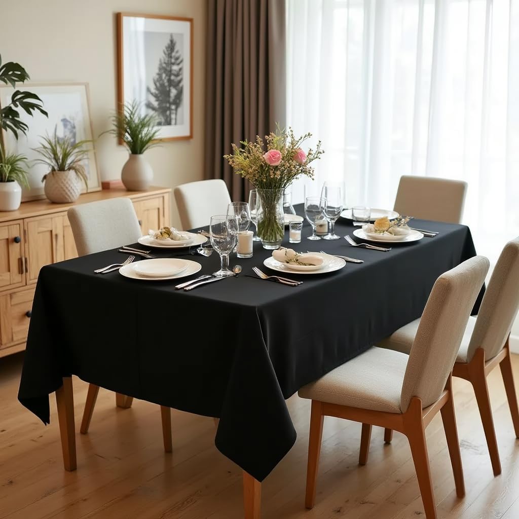 sancua Rectangle Tablecloth - 60 x 84 Inch - Stain and Wrinkle Resista