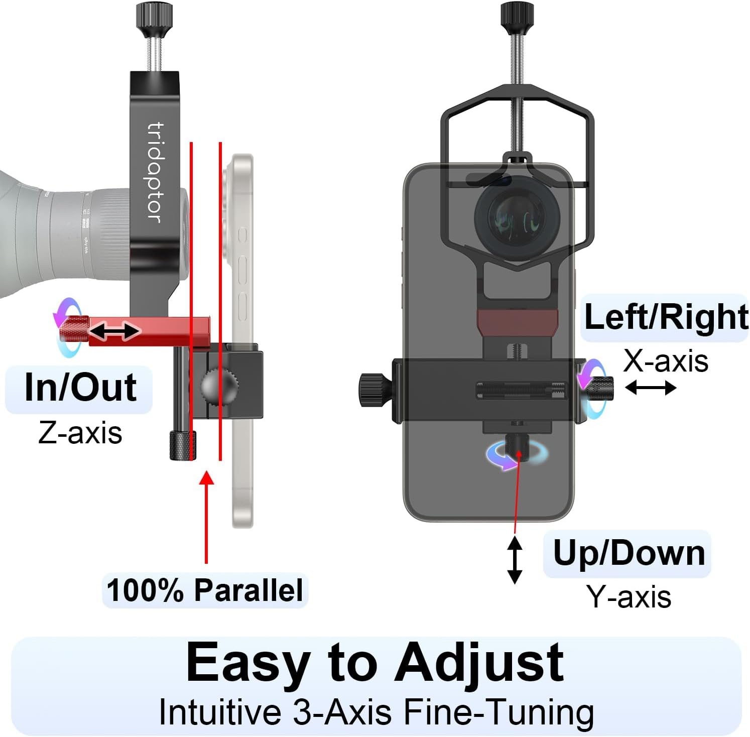 tridaptor - Universal Phone Scope Digiscoping Adapter|High-Precision X