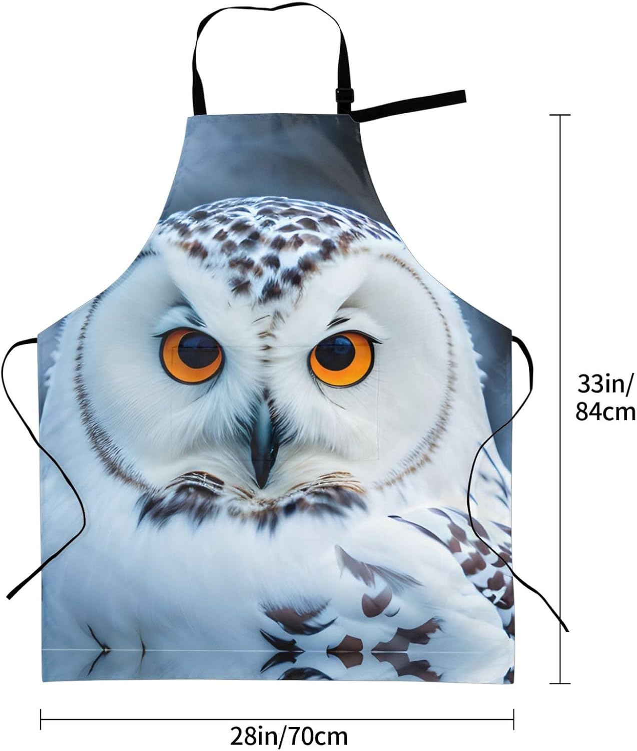 Snowy Owl Eyes print Waterproof chef's apron with pocket apron for kit