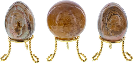 BestPysanky Gold Twisted Wire with Curled Feet Metal Egg Sphere Crystals Stand Holder Display 1.7 Inches (Taiwan)
