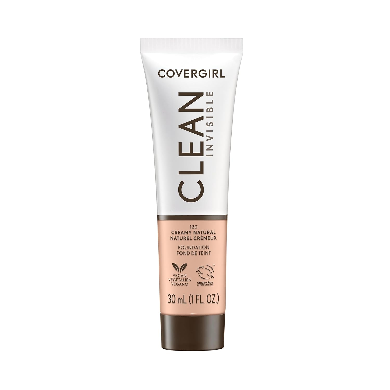COVERGIRL Clean Invisible Foundation Makeup, Dewy & Glowy Finish, Buil