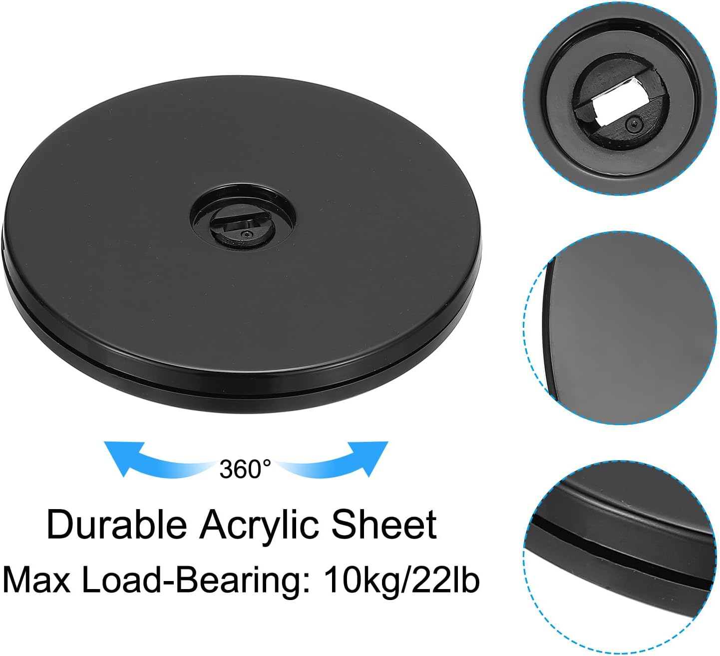 PATIKIL 4 Inch Heavy Rotating Swivel Stand, 4Pcs 360˚ Rotation Lazy Susan Turntable with Steel Ball Bearings for Model Base Rotating Plants TV Computers Monitors, Black