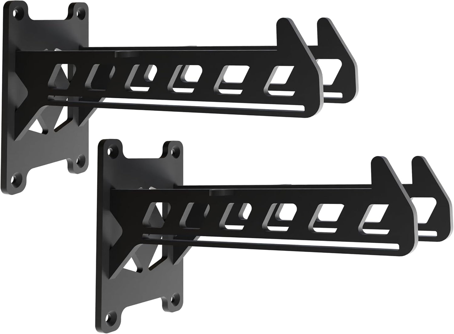 Heavy-Duty Garage Shelving Aide Hooks by Balin Designs (Black) Utility Brackets for 6” - 8" Shelves with Included Hardware, Ideal for Workshop, Garden Tools, and Electronic Item hangings (Set of 2)