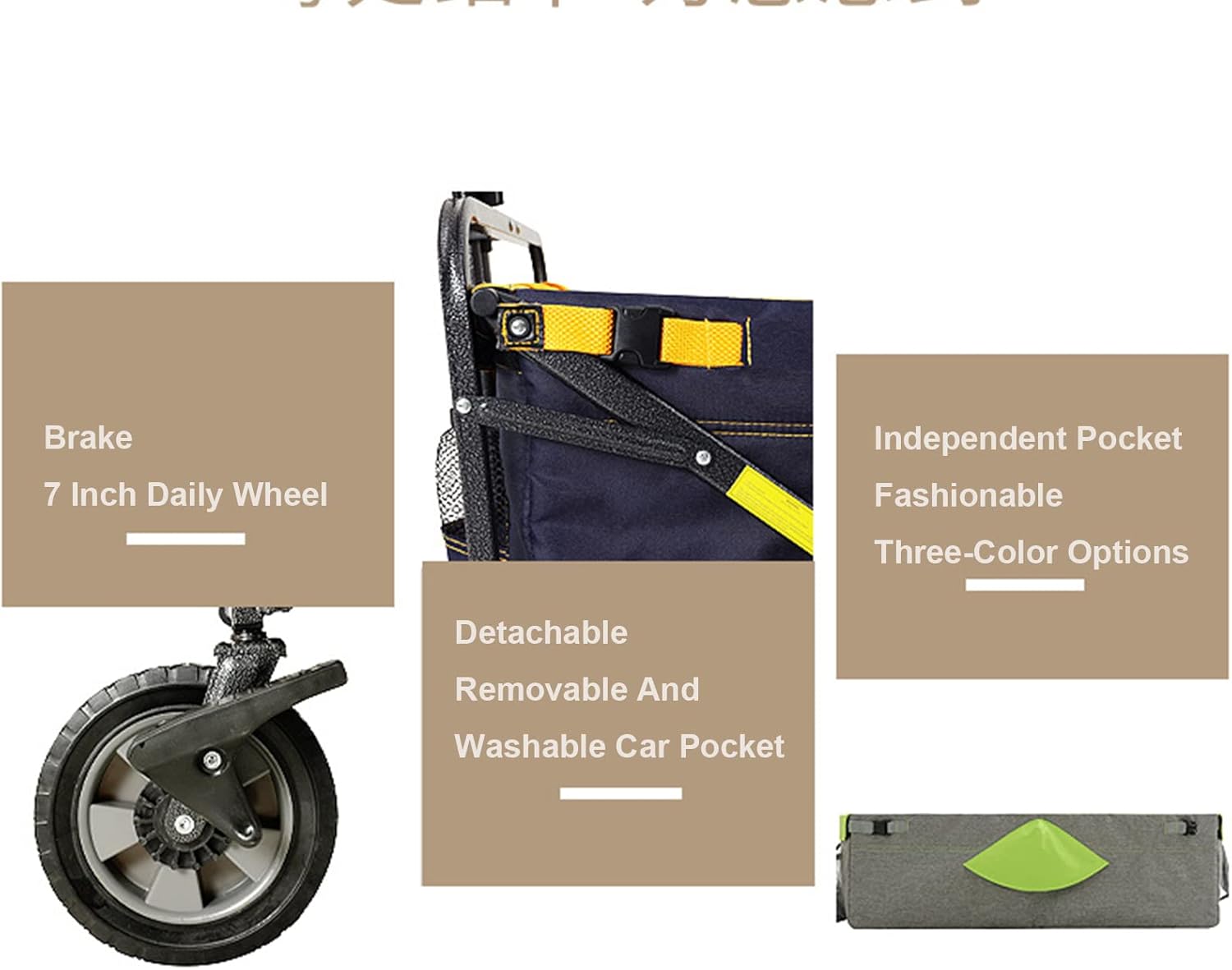 Foldable Outdoor Cart Rubber Wheels Heavy Duty Utility Wagon Camping P