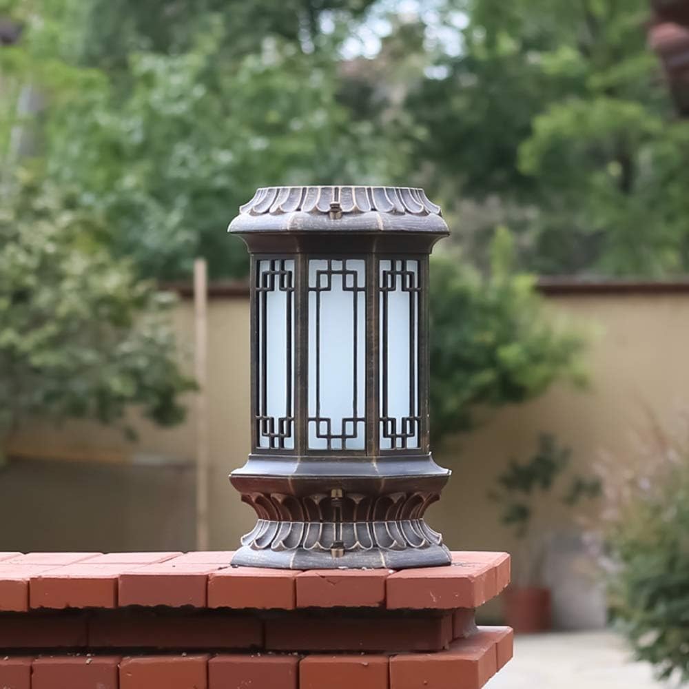 Wall Lamps European Style Gate Light Column Headlight Solar Energy Outdoor Waterproof Patio Floor Lamp Garden Landscape Lamp/White