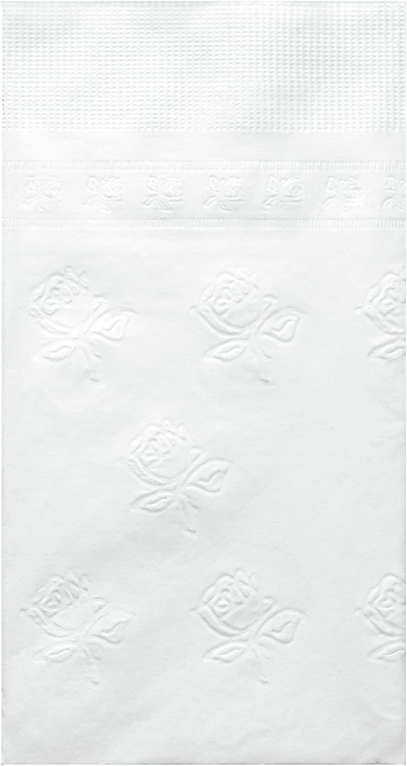 GUSTO [300 Count - 7 ½” x 4 ¼” Folded] Paper Dinner Napkins - Disposable 2-Ply White Party Napkins (15” x 17” Unfolded) - Formerly Comfy Package