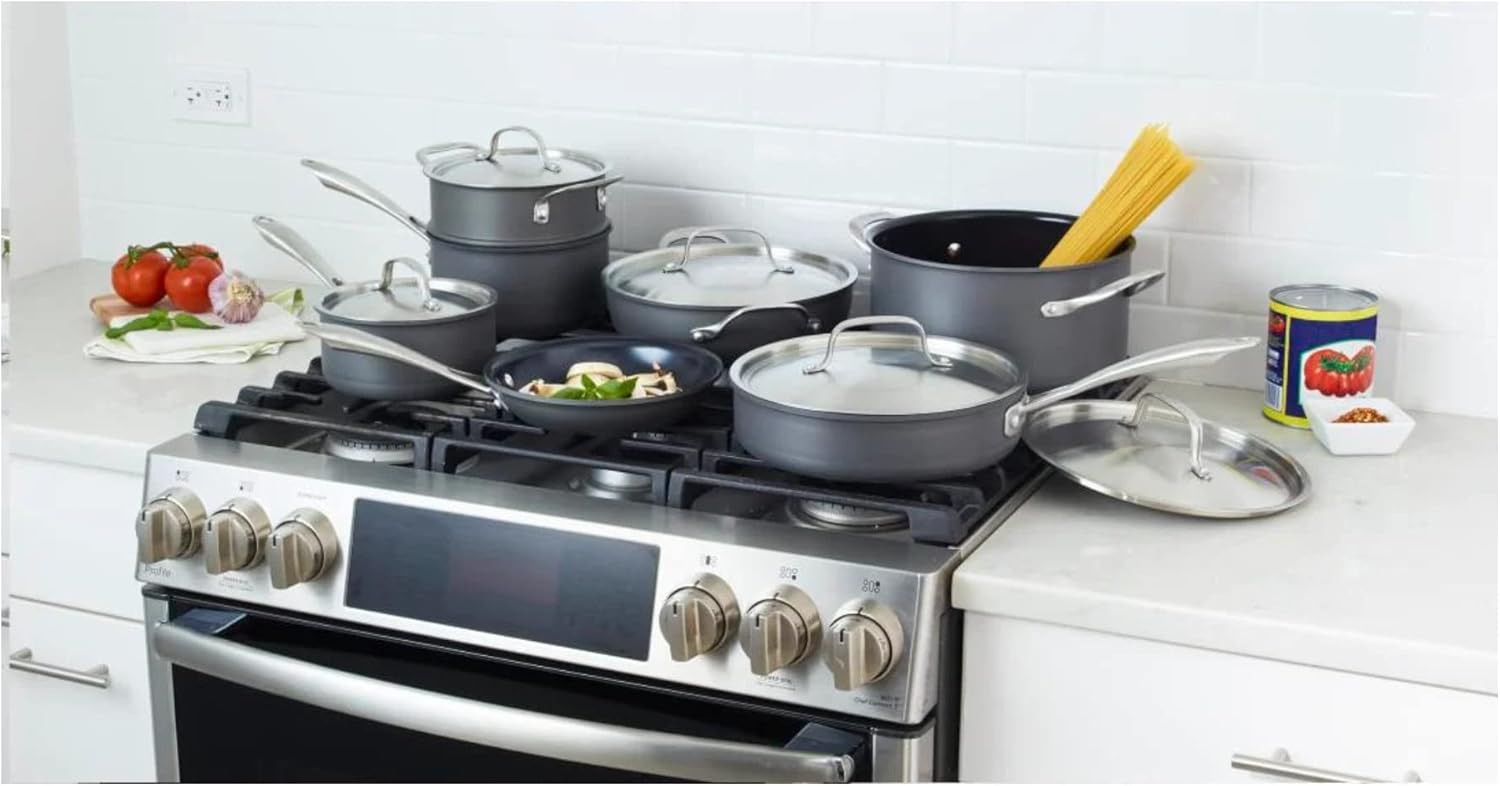 Cuisinart GG-12 GreenGourmet Hard Anodized 12-Piece Set, Black/Stainle