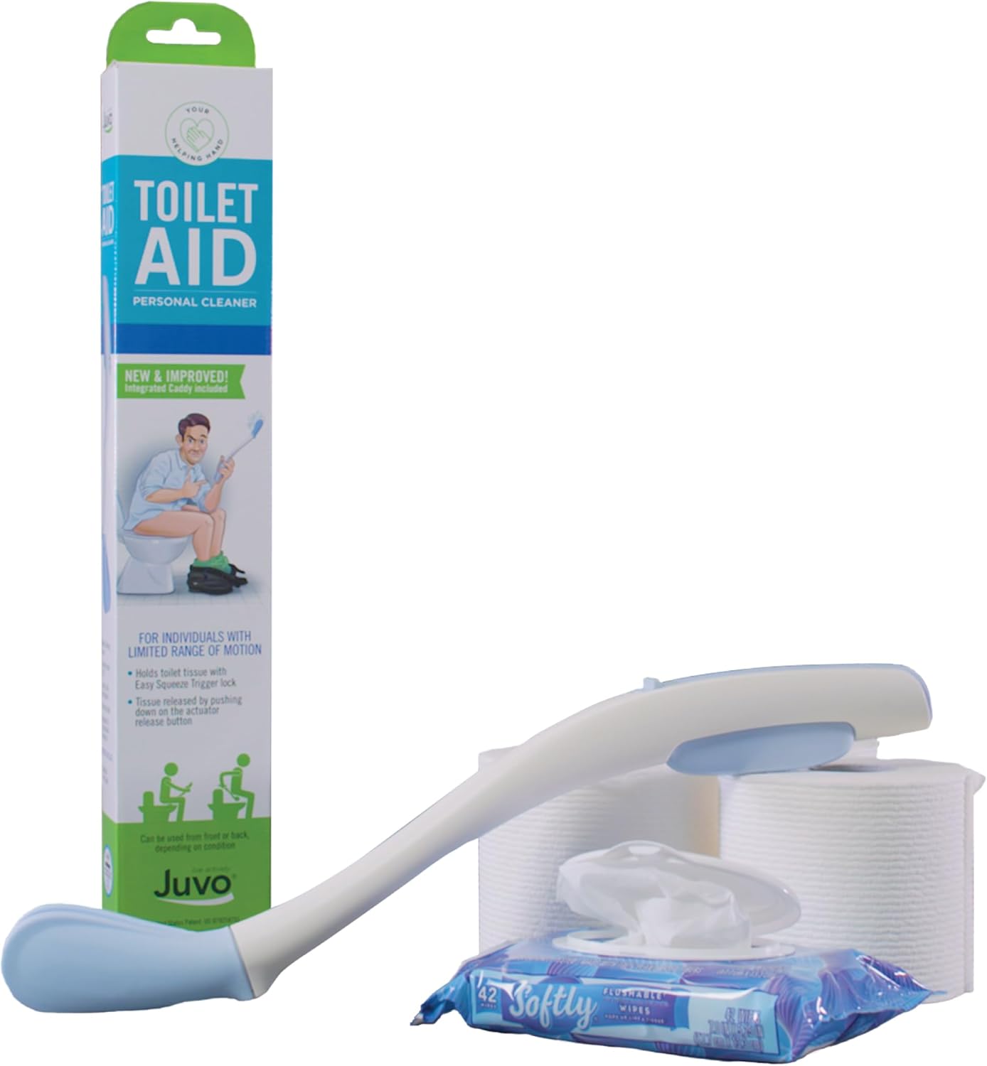 Juvo Toilet Aid - Personal Bottom Wiping Tool, Bathroom Mobility Aid f