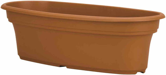 The HC Companies Panterra Oval Planter Decorative 12-Inch Plastic Pot Planter for Outdoor Plants Clay (PAP12000E22)